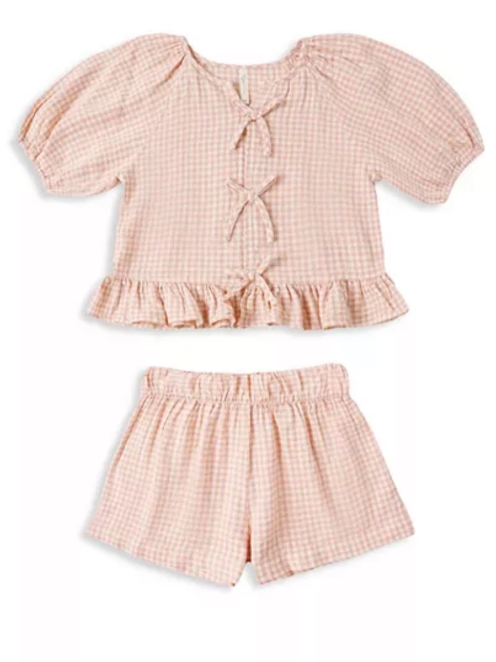 Rylee + Cru Girls' Juniper Gingham Peplum Top & Shorts Set - Size 2-3Y